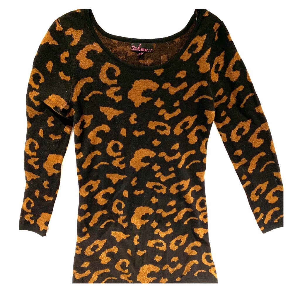 Leopard print knit sweater